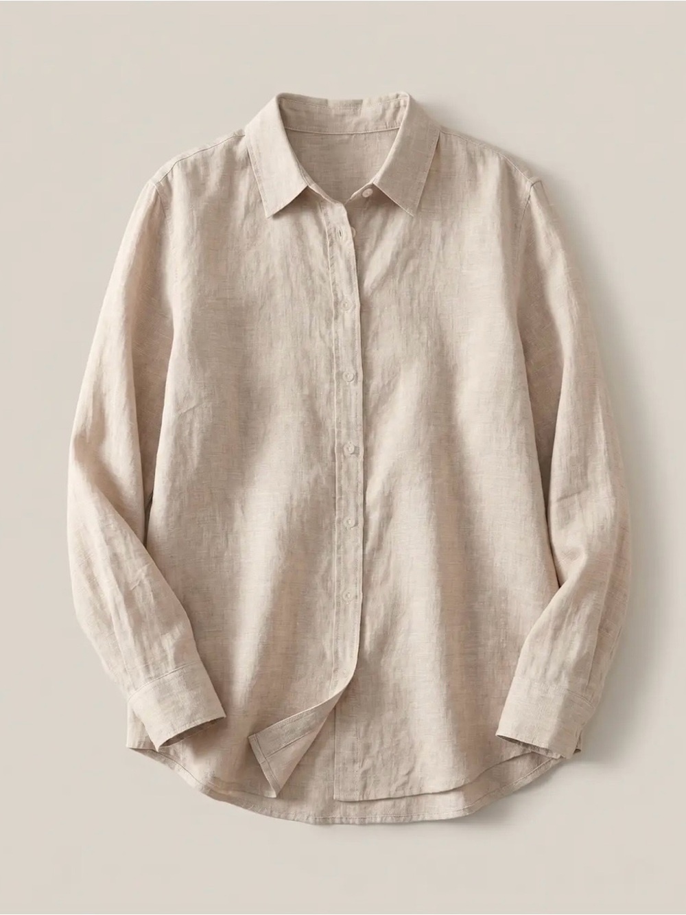 Quince 100% European Linen Long Sleeve Shirt Flax Size M
